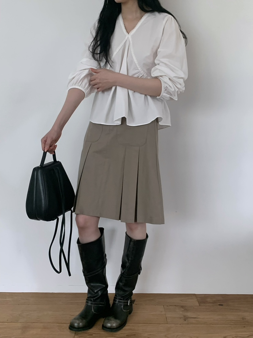 RIPPLE-P韓國直郵女士新款休閑熱賣真品半身裙中短裙口袋RIPPLE-P半身裙/中短裙