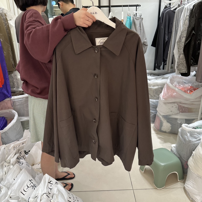 EGG IS韓國代購女士新品休閑時尚熱賣推薦真品人氣夾克透明EGG IS夾克圖色2