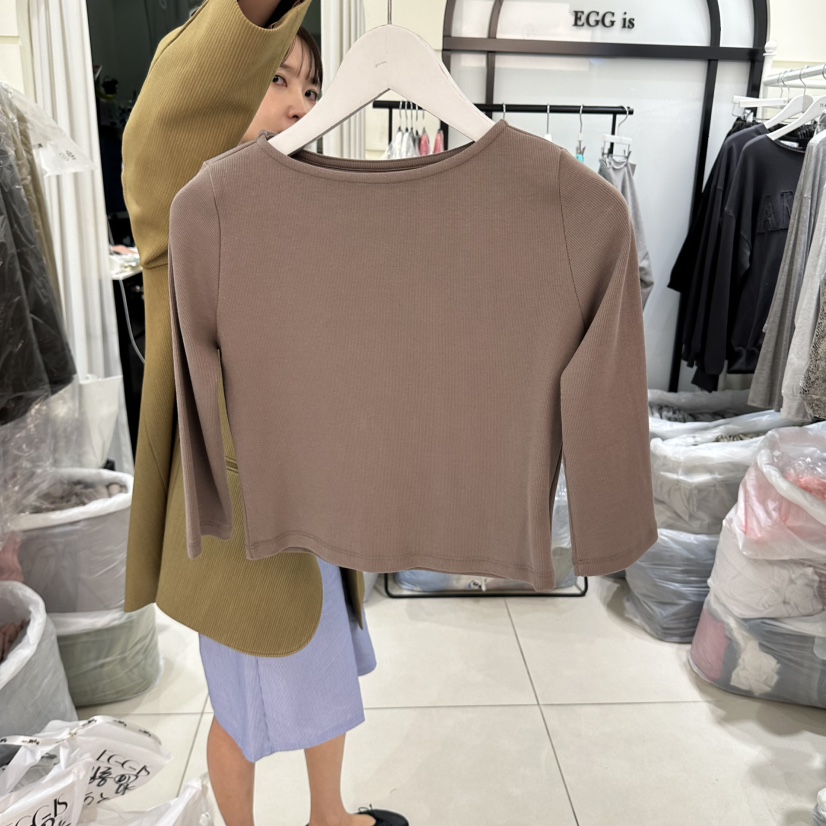 EGG IS東大門代購26秋冬新品真品推薦熱賣休閑時尚人氣T恤EGG IST恤圖色4