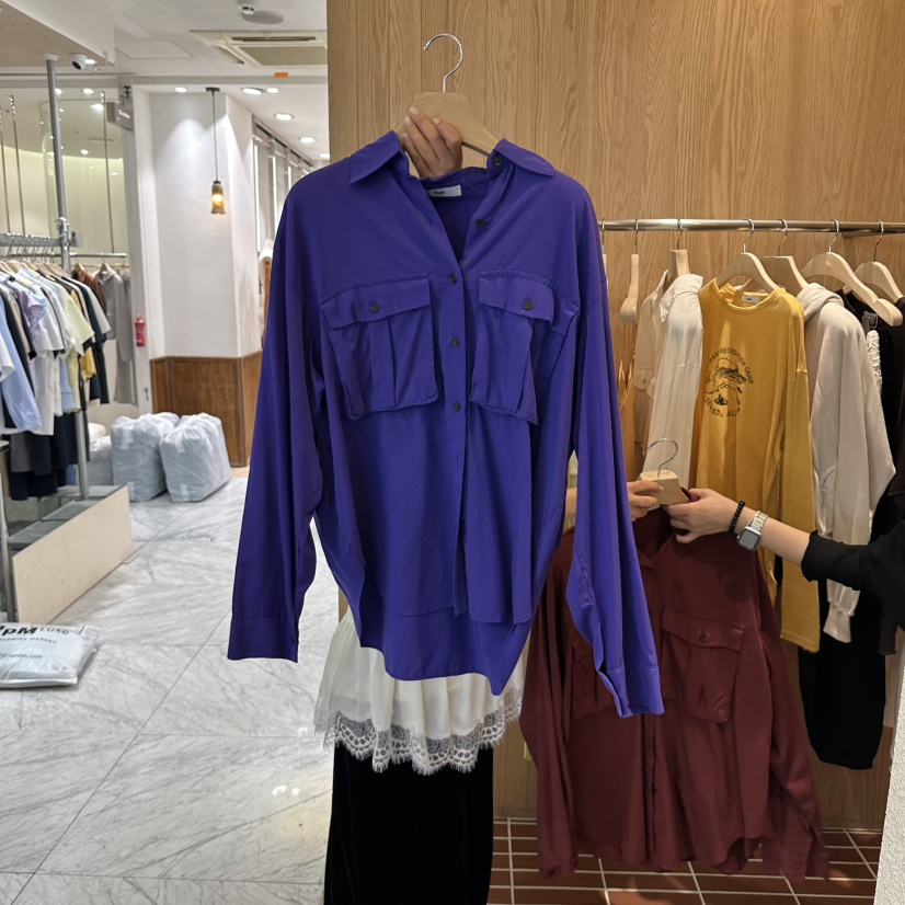 CHOI-L東大門直郵女裝新款推薦時尚真品熱賣襯衫蕾絲衫柔軟CHOI襯衫/蕾絲衫圖色3
