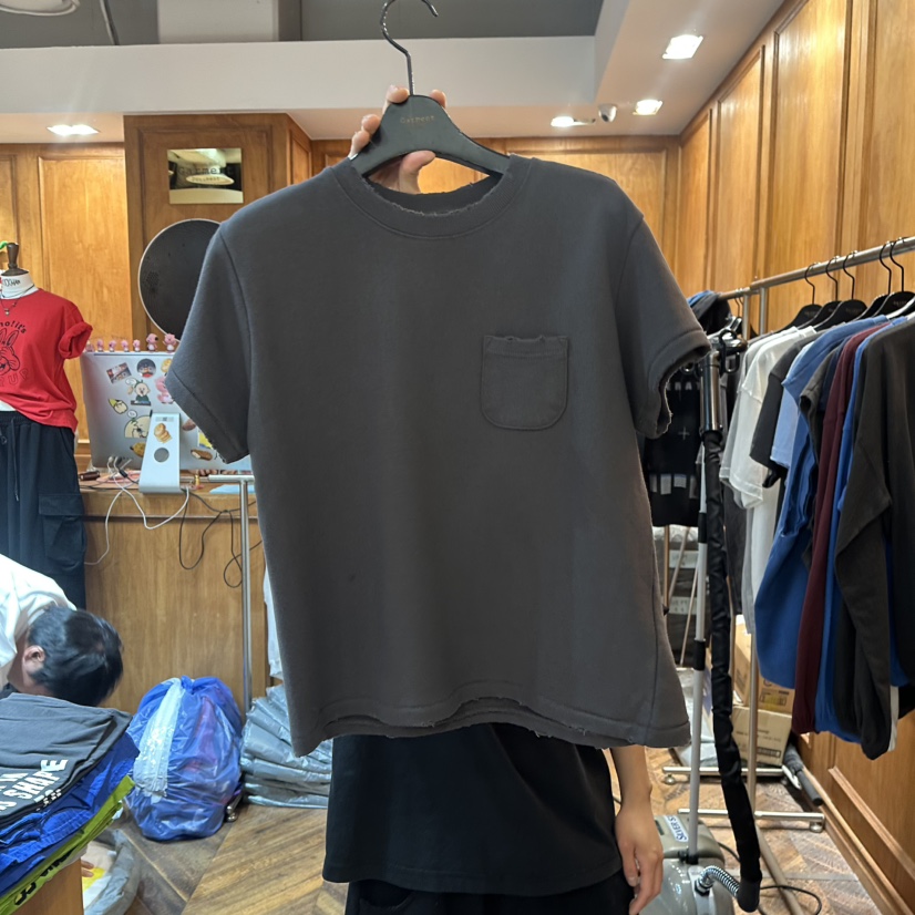 GARMENT-P韓國直郵女士新款推薦人氣26春夏熱賣職業T恤口袋GARMENTT恤圖色6墨色