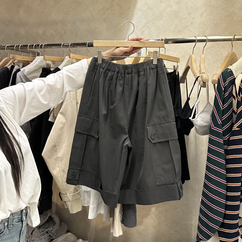 VINTAGE VIBE東大門實拍女裝新款26春夏真品熱賣短褲口袋VINTAGE VIBE短褲