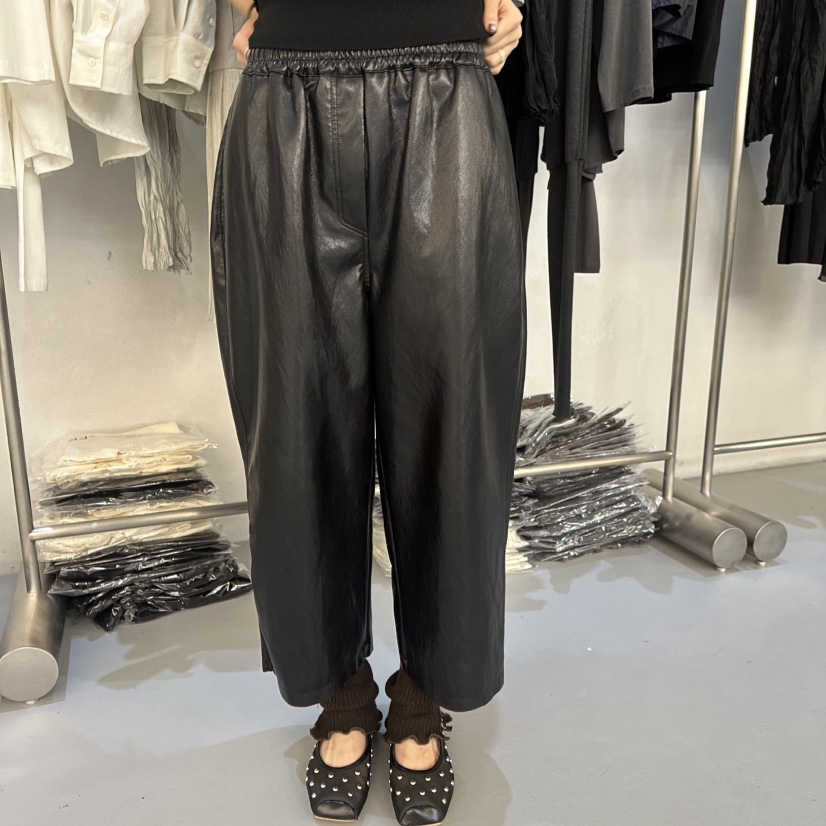 DOUBLE STANDARD/LE SMOKING/MAISONSTAFF東大門代購女士新品人氣休閑褲皮革MAISONSTAFF休閑褲圖色1