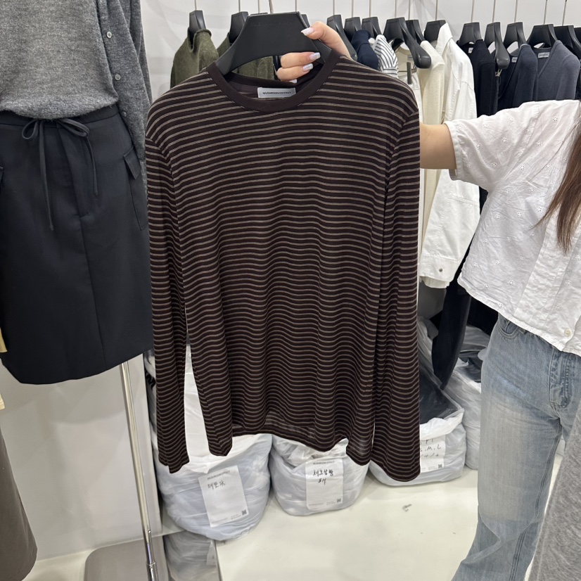 MUSHROOM EFFECT韓國直郵女裝新品職業休閑26春夏長袖T恤MUSHROOM EFFECT長袖T恤圖色2