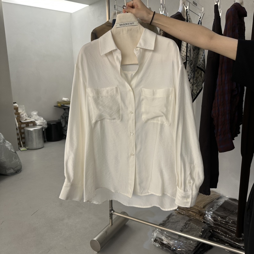 DOUBLE STANDARD/LE SMOKING/MAISONSTAFF韓國代購女裝新款休閑襯衫蕾絲衫MAISONSTAFF襯衫/蕾絲衫圖色1白色