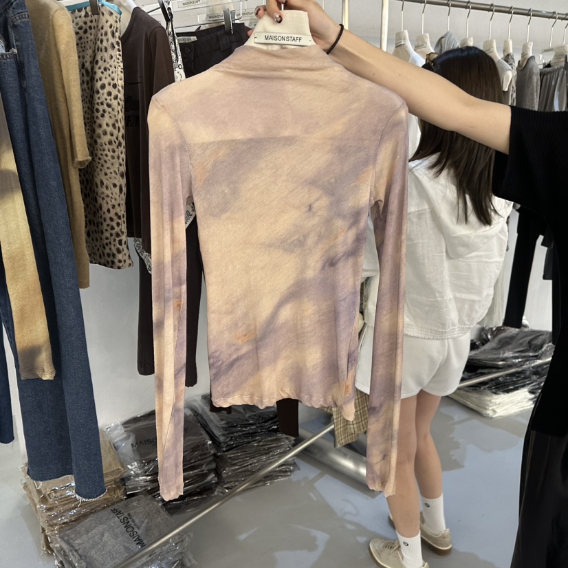 DOUBLE STANDARD/LE SMOKING/MAISONSTAFF東大門實拍女裝新品休閑長袖T恤半領MAISONSTAFF長袖T恤圖色3