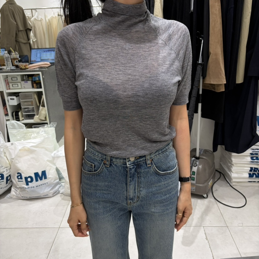 WOOD SAGE韓國直郵女裝新品推薦人氣職業休閑T恤羊毛高領WOOD SAGET恤圖色2