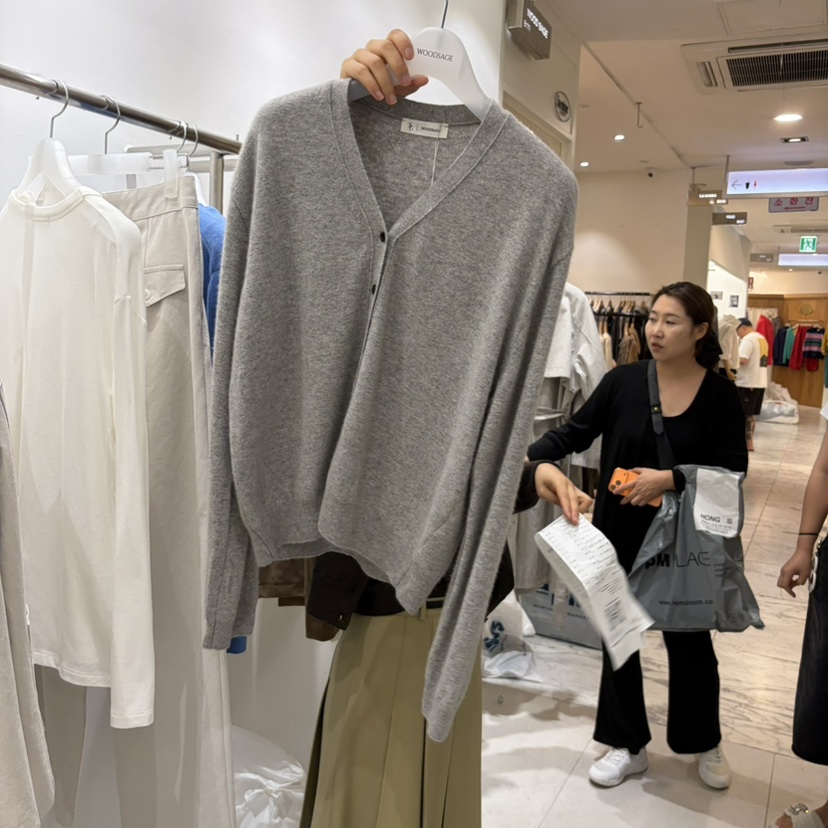 WOOD SAGE東大門直郵女裝新款職業時尚熱賣針織衫V領開衫WOOD SAGE針織衫