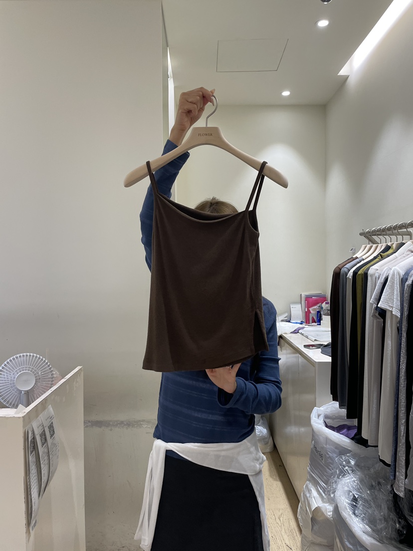 FLOWER-L韓國代購女士新款時尚26春夏真品休閑吊帶背心無袖FLOWER-L吊帶/背心圖色1棕色