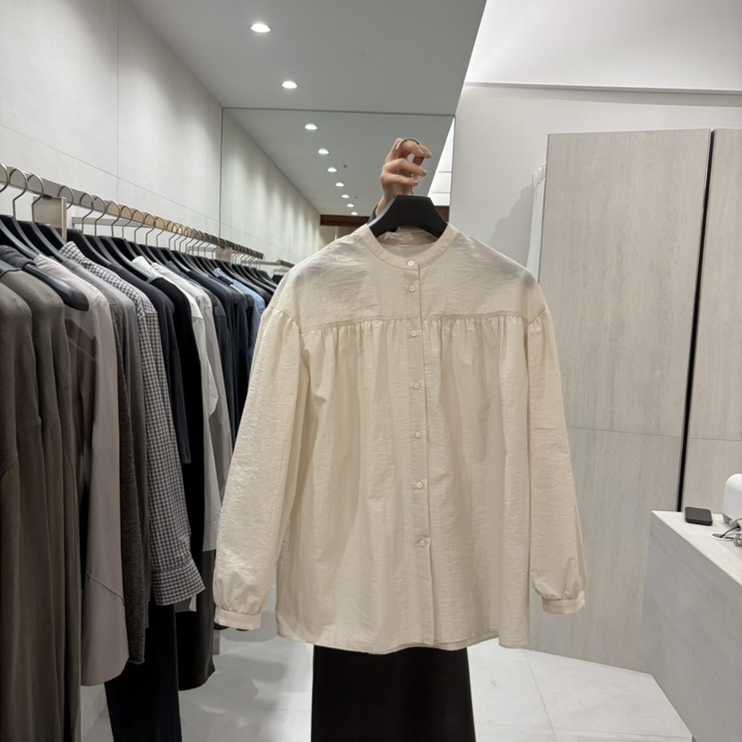 COMELY東大門代購女裝新品推薦26春夏襯衫蕾絲衫羊毛真絲褶皺COMELY襯衫/蕾絲衫圖色3