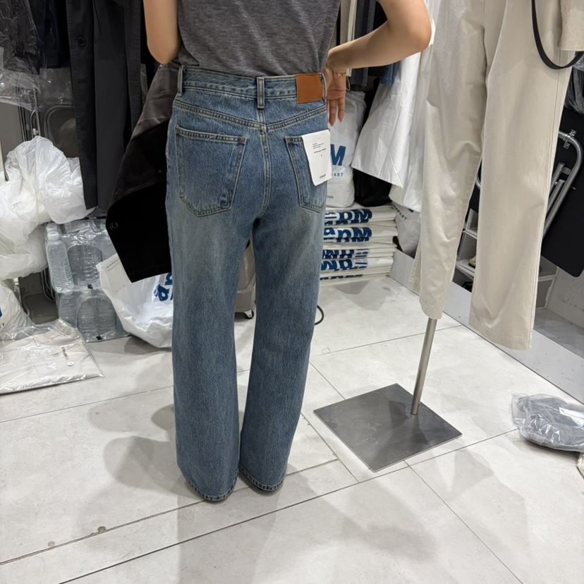 WOOD SAGE東大門代購女士新品推薦休閑牛仔褲水洗牛仔布WOOD SAGE牛仔褲