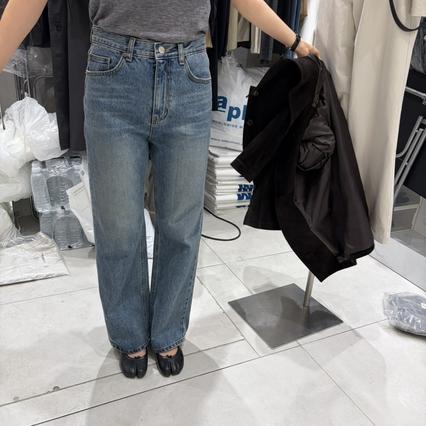 WOOD SAGE東大門代購女士新品推薦休閑牛仔褲水洗牛仔布WOOD SAGE牛仔褲