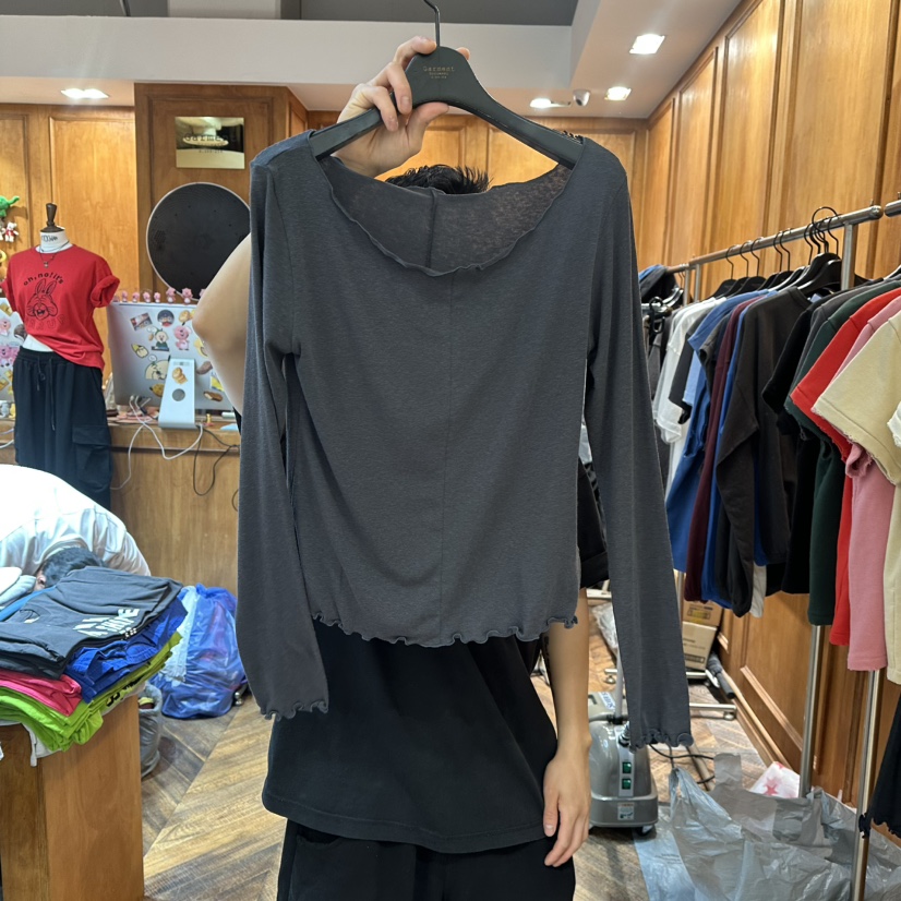 GARMENT-P東大門直郵女裝新款職業推薦熱賣真品人氣長袖T恤GARMENT長袖T恤圖色4墨色
