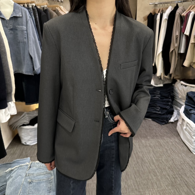 VINTAGE VIBE東大門直郵女士新款時尚休閑真品26春夏夾克蕾絲VINTAGE VIBE夾克