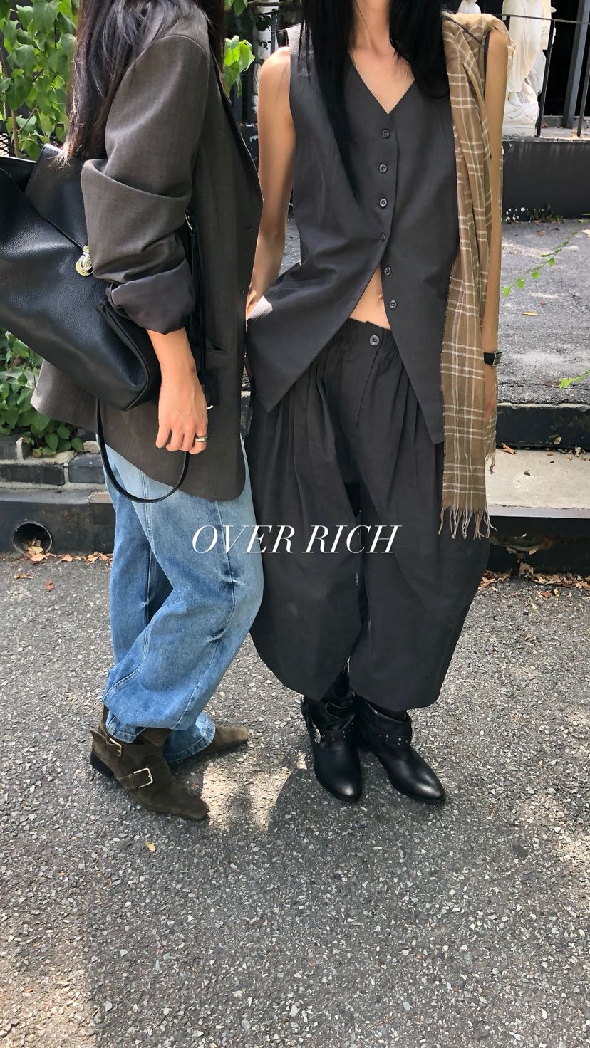 OVER RICH韓國直郵女裝新品26春夏職業推薦時尚人氣休閑褲OVER RICH休閑褲