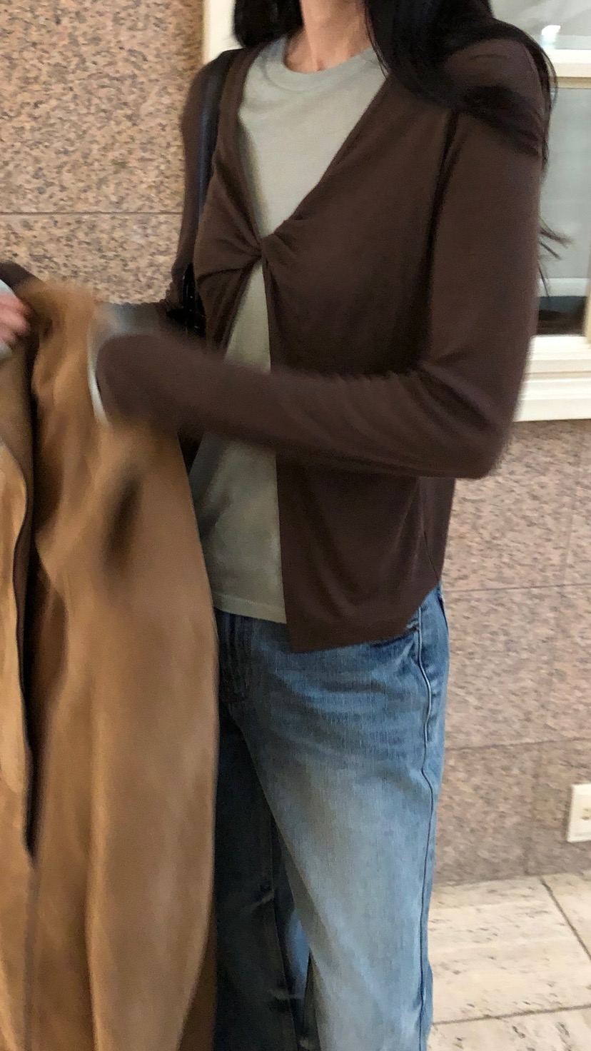 OVER RICH韓國直郵女裝新款推薦職業熱賣真品長袖T恤開衫OVER RICH長袖T恤