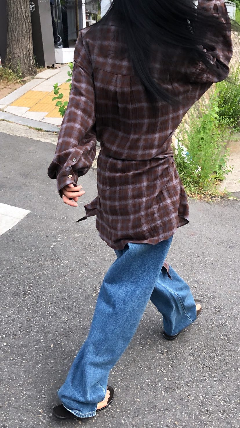 OVER RICH東大門直郵女裝新款推薦熱賣時尚襯衫蕾絲衫格紋OVER RICH襯衫/蕾絲衫