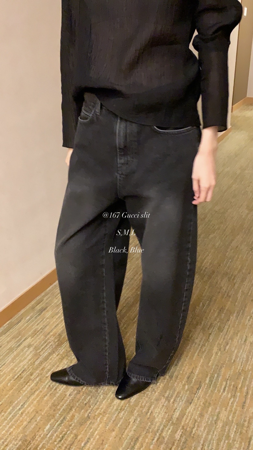 OVER RICH東大門直郵女裝新款熱賣職業時尚26春夏牛仔褲開衩OVER RICH牛仔褲
