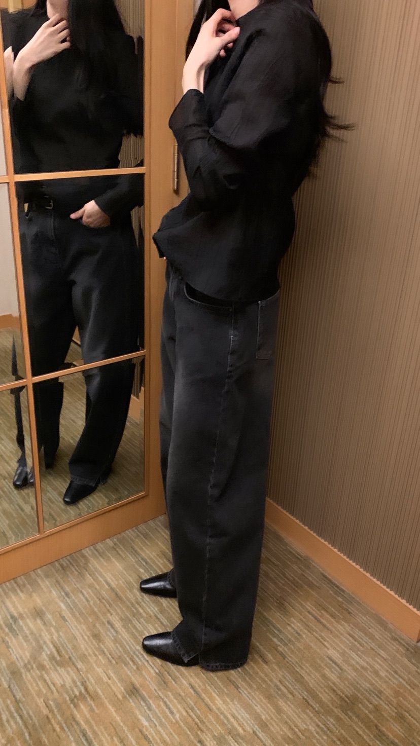 OVER RICH東大門直郵女裝新款熱賣職業時尚26春夏牛仔褲開衩OVER RICH牛仔褲