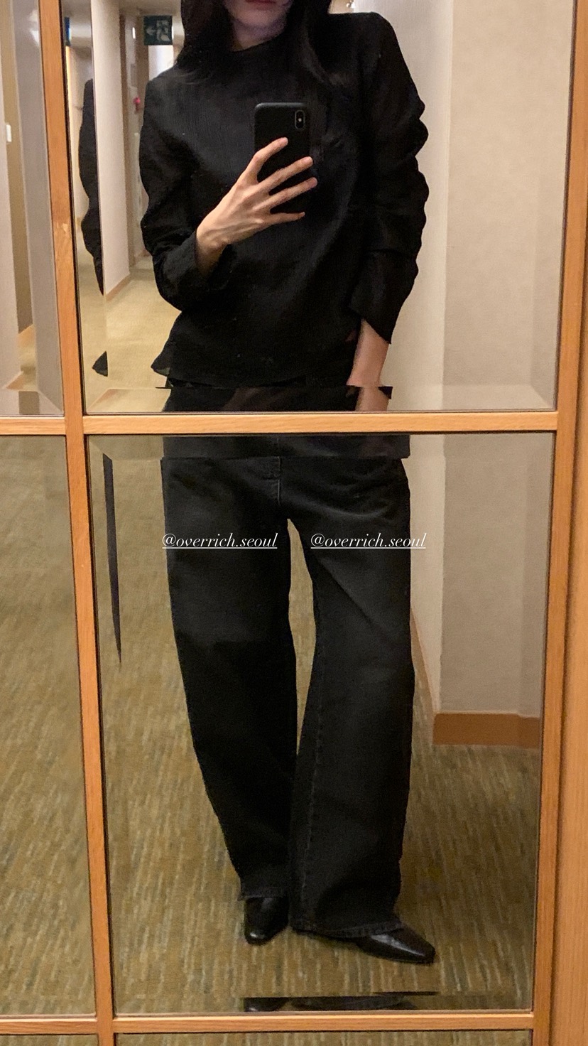 OVER RICH東大門直郵女裝新款熱賣職業時尚26春夏牛仔褲開衩OVER RICH牛仔褲