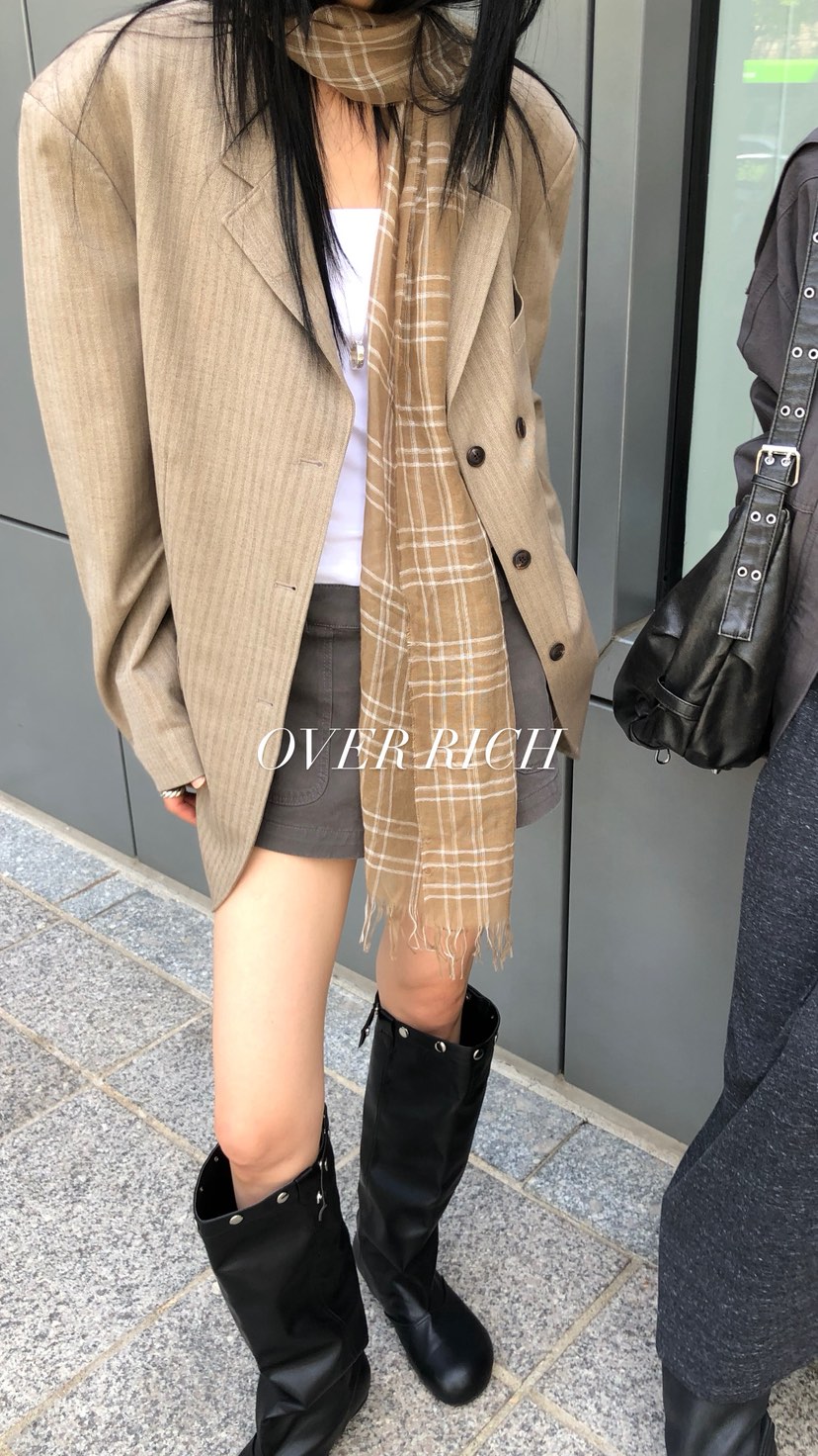 OVER RICH韓國代購女士新品人氣推薦時尚26春夏休閑夾克OVER RICH夾克