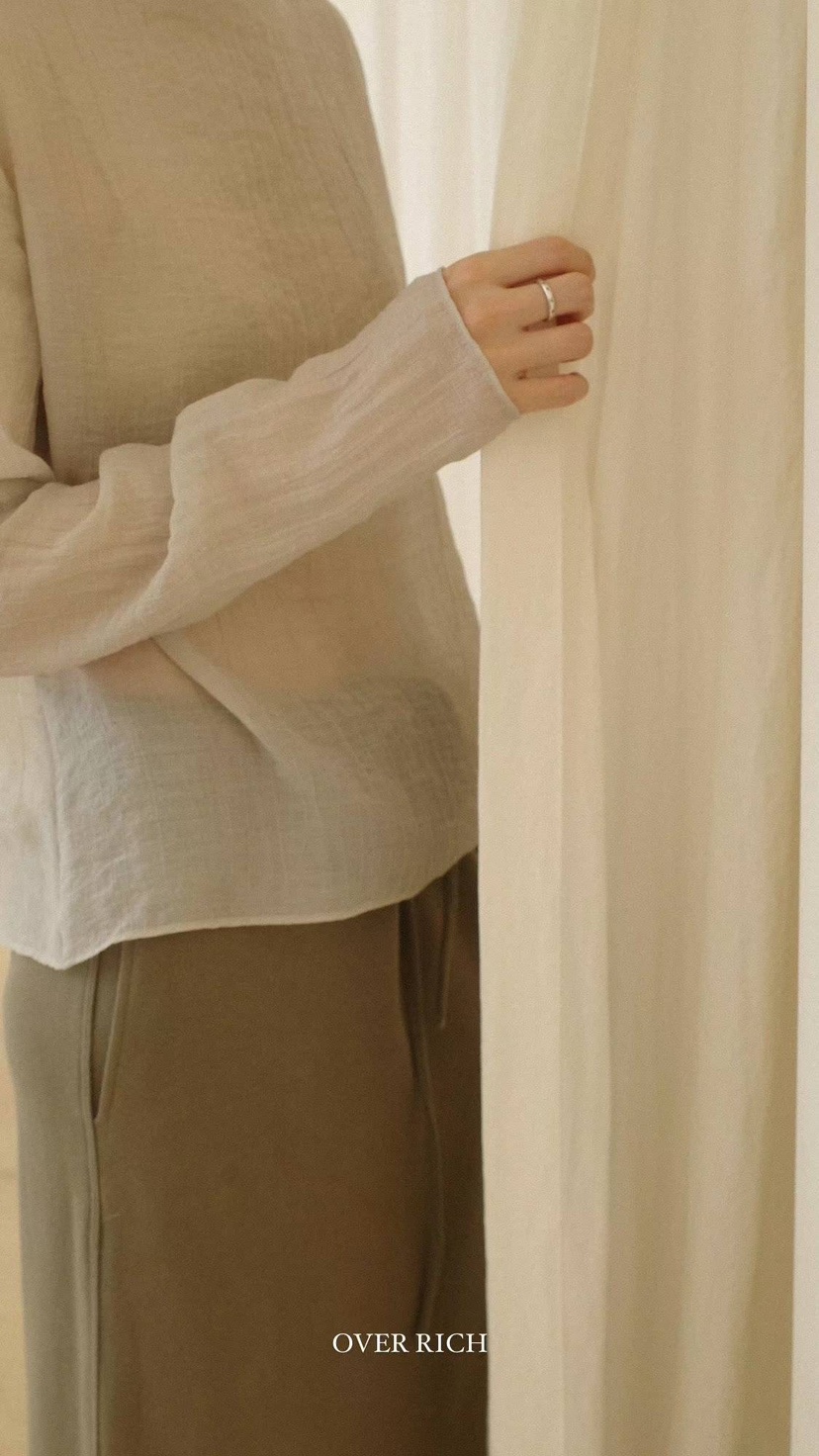 OVER RICH東大門代購女裝新款26春夏推薦人氣襯衫蕾絲衫OVER RICH襯衫/蕾絲衫