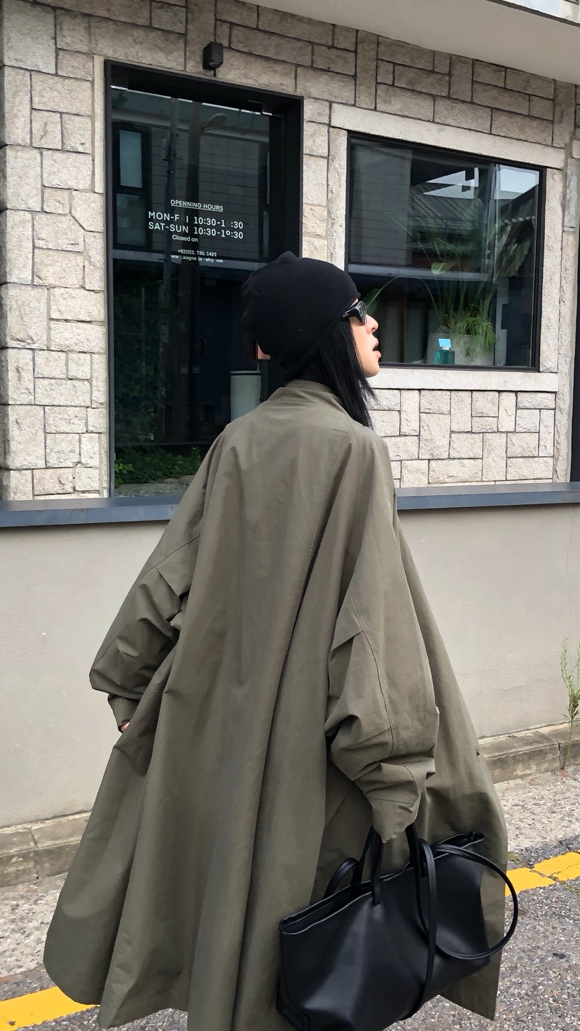 OVER RICH東大門代購女士新款推薦人氣真品熱賣長款風衣OVER RICH長款風衣