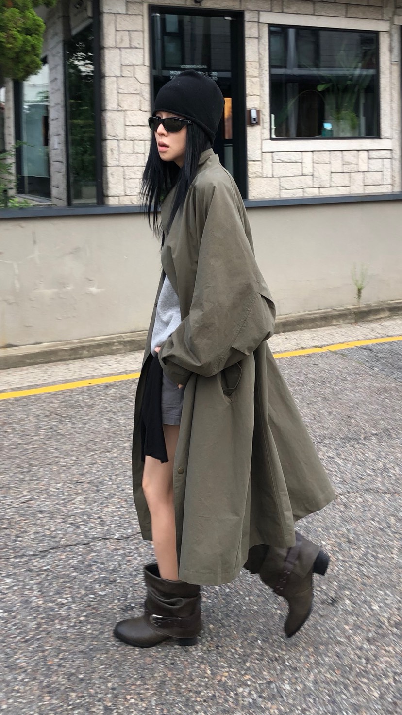 OVER RICH東大門代購女士新款推薦人氣真品熱賣長款風衣OVER RICH長款風衣