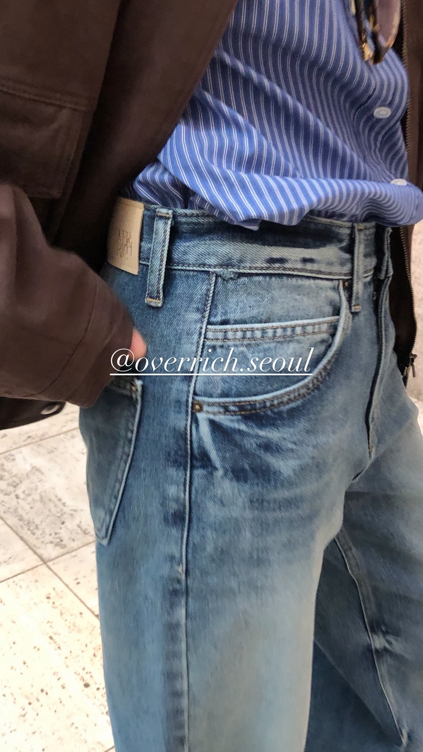 OVER RICH東大門代購女裝新款熱賣真品26春夏牛仔褲鏤空OVER RICH牛仔褲