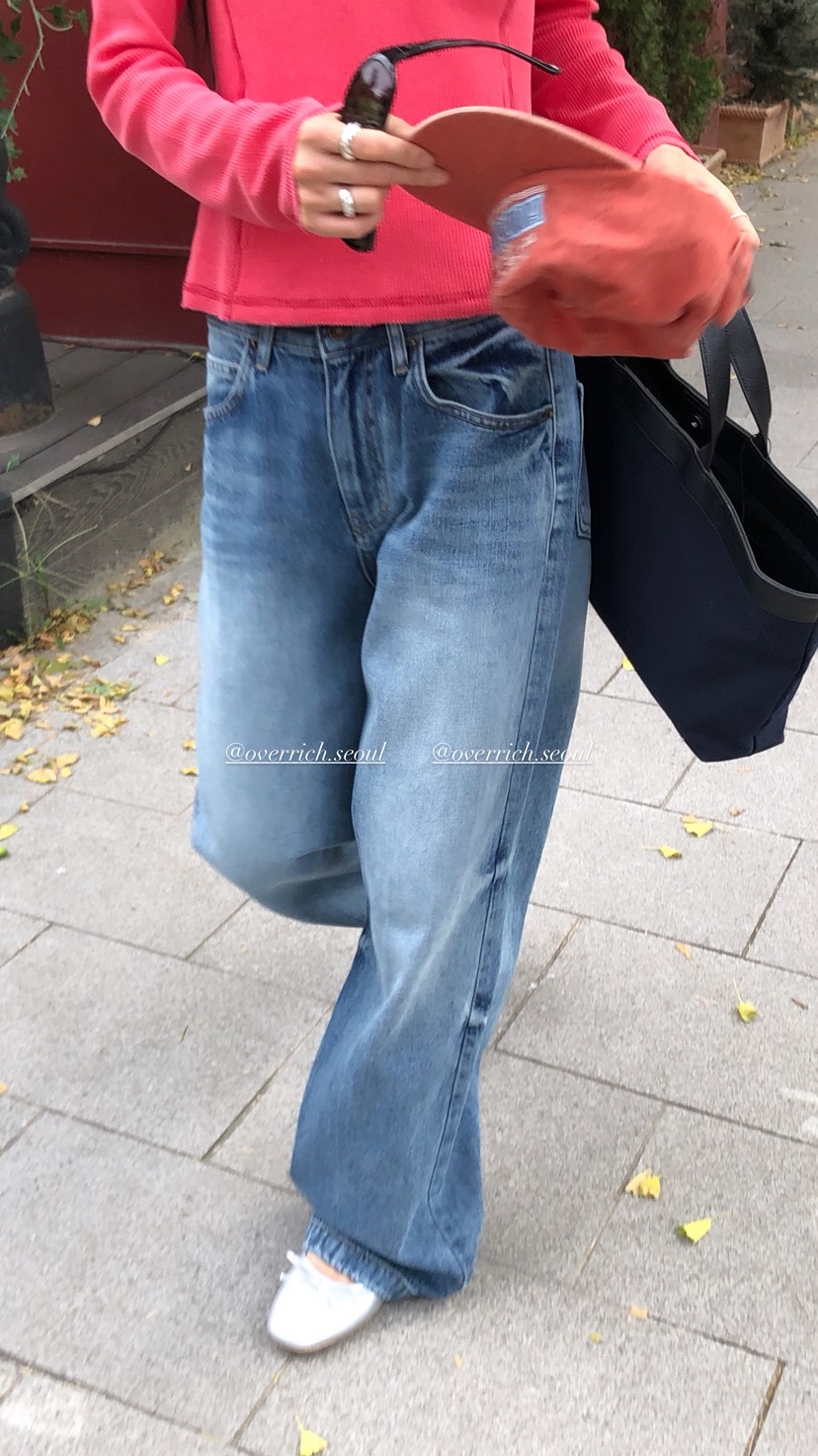 OVER RICH東大門代購女裝新款熱賣真品26春夏牛仔褲鏤空OVER RICH牛仔褲