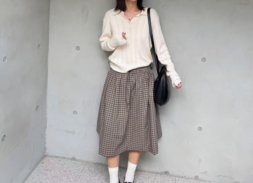 OLI SEOUL東大門直郵女裝新款熱賣26春夏半身裙中短裙格子OLI SEOUL半身裙/中短裙