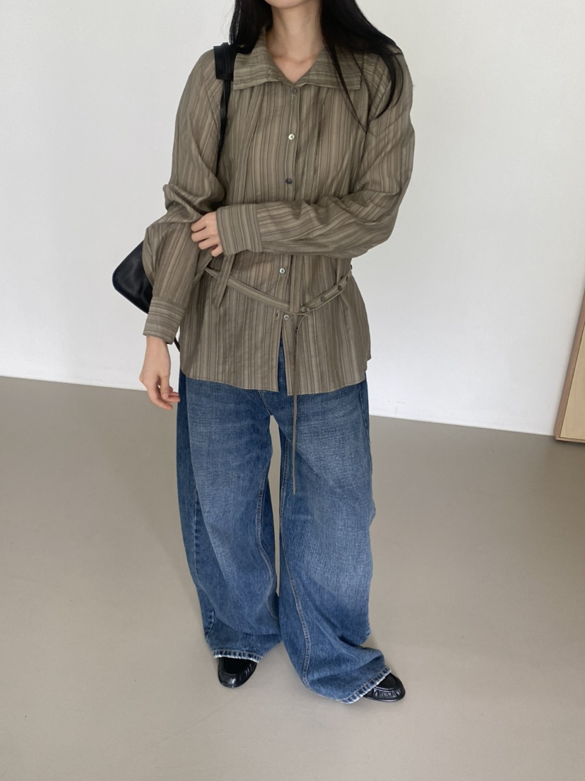 KARE/WEREPIECE東大門直郵女裝新款熱賣襯衫蕾絲衫含腰帶KARE/WEREPIECE襯衫/蕾絲衫