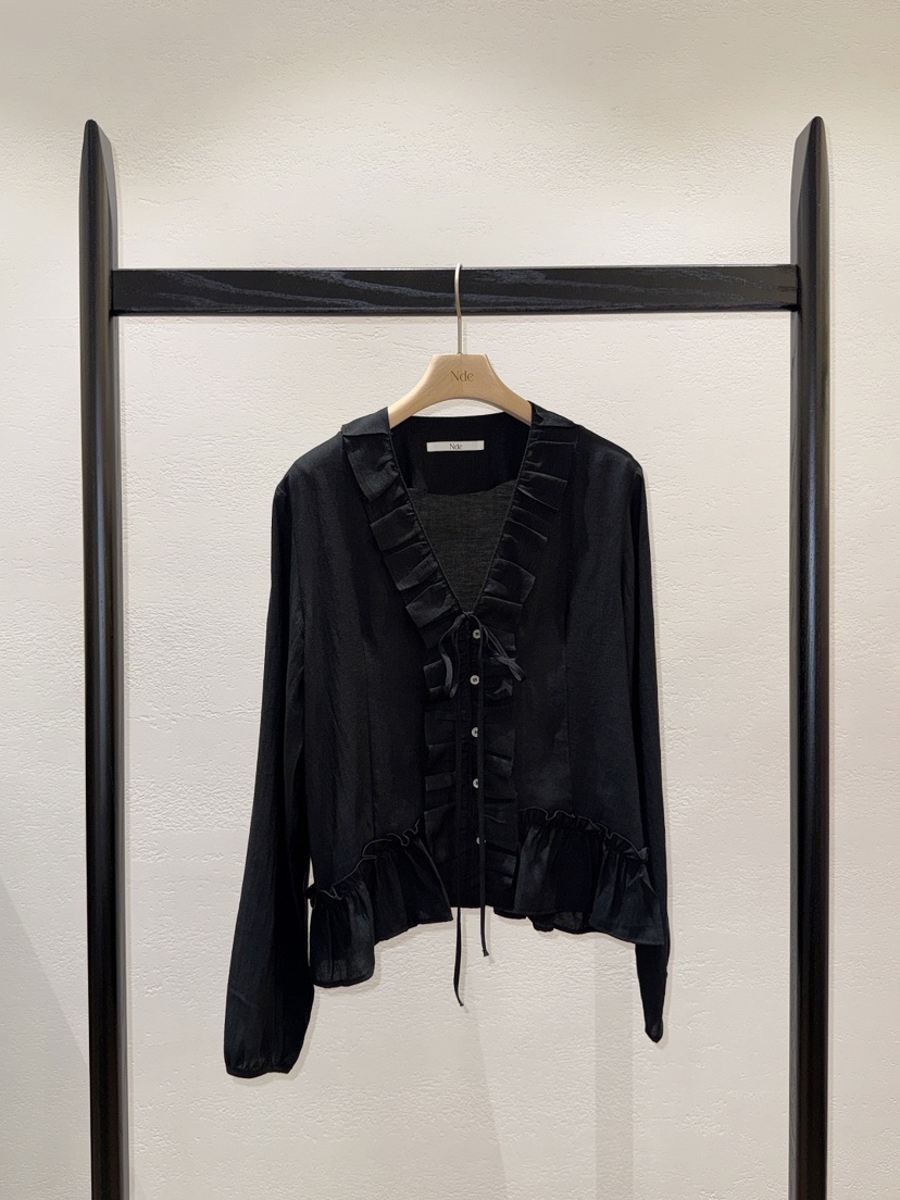 NDE東大門代購女士新品熱賣休閑職業真品襯衫蕾絲衫褶邊經典BOHEME_NDE襯衫/蕾絲衫圖色2