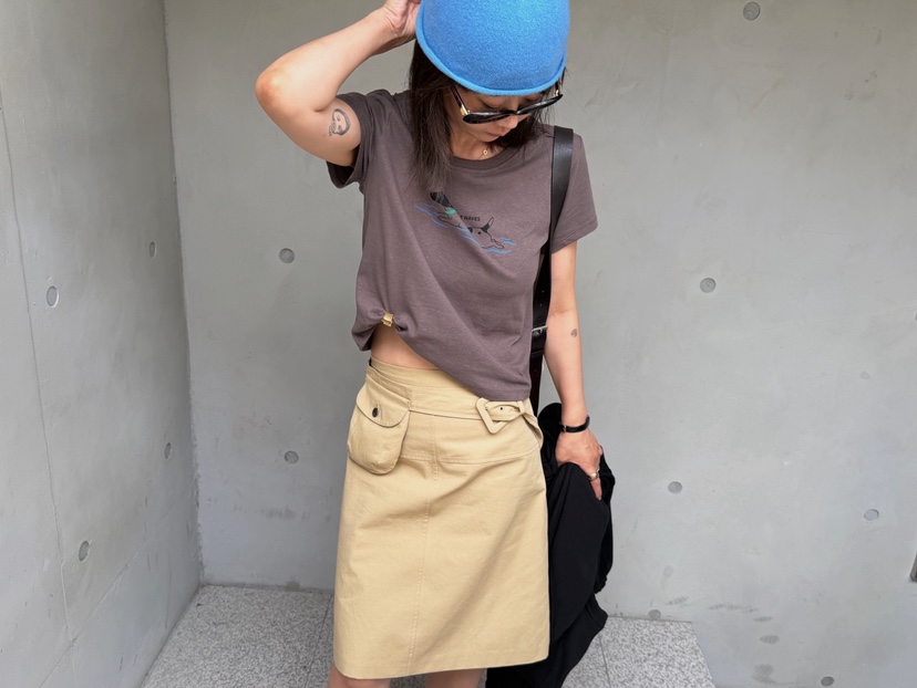 OLI SEOUL韓國直郵女士新品人氣真品半身裙中短裙含腰帶OLI SEOUL半身裙/中短裙
