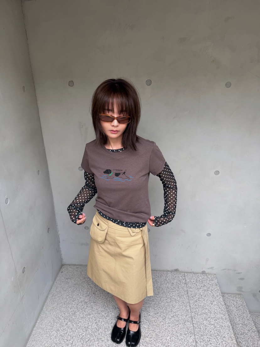 OLI SEOUL韓國直郵女士新品人氣真品半身裙中短裙含腰帶OLI SEOUL半身裙/中短裙