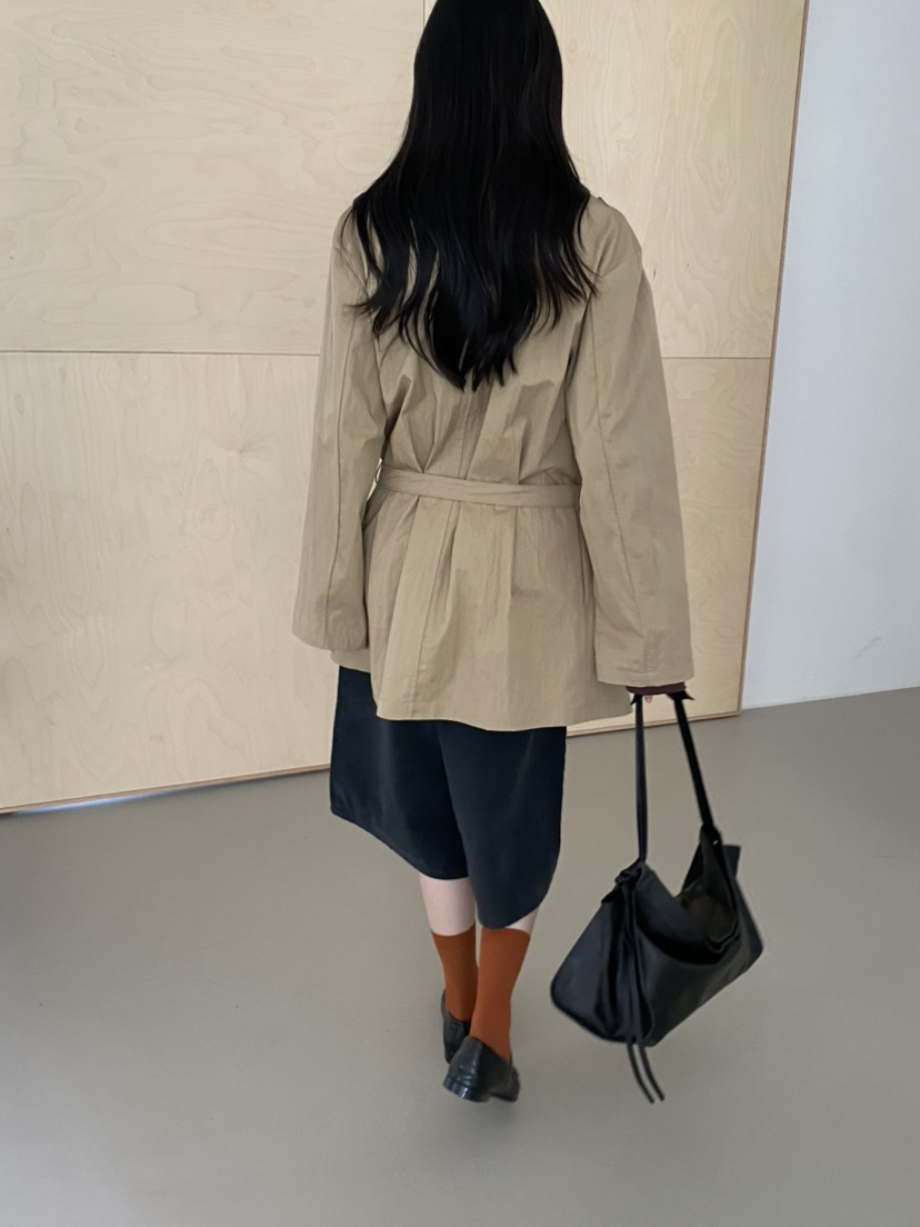 KARE/WEREPIECE東大門代購女士新款休閑26春夏夾克含腰帶雙領KARE/WEREPIECE夾克
