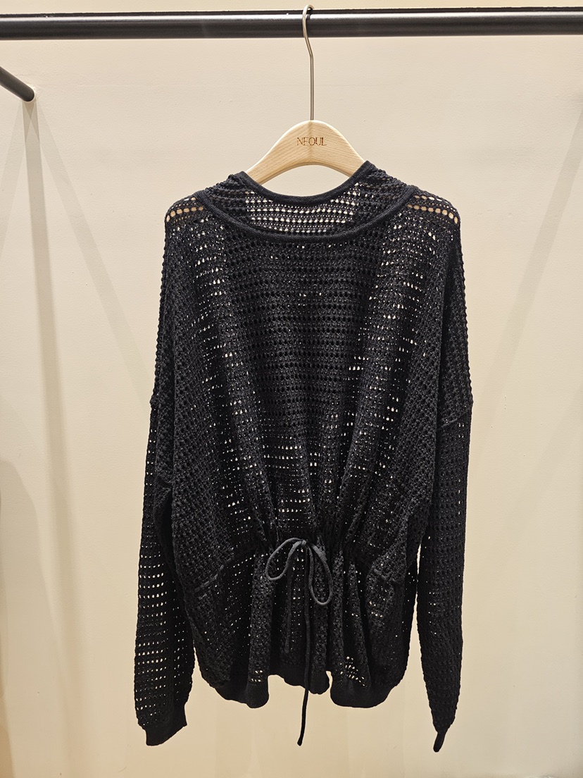 NEOUL東大門實拍女士新品熱賣時尚26春夏針織衫連帽針織衫NEOUL/ahin雙領標簽針織衫