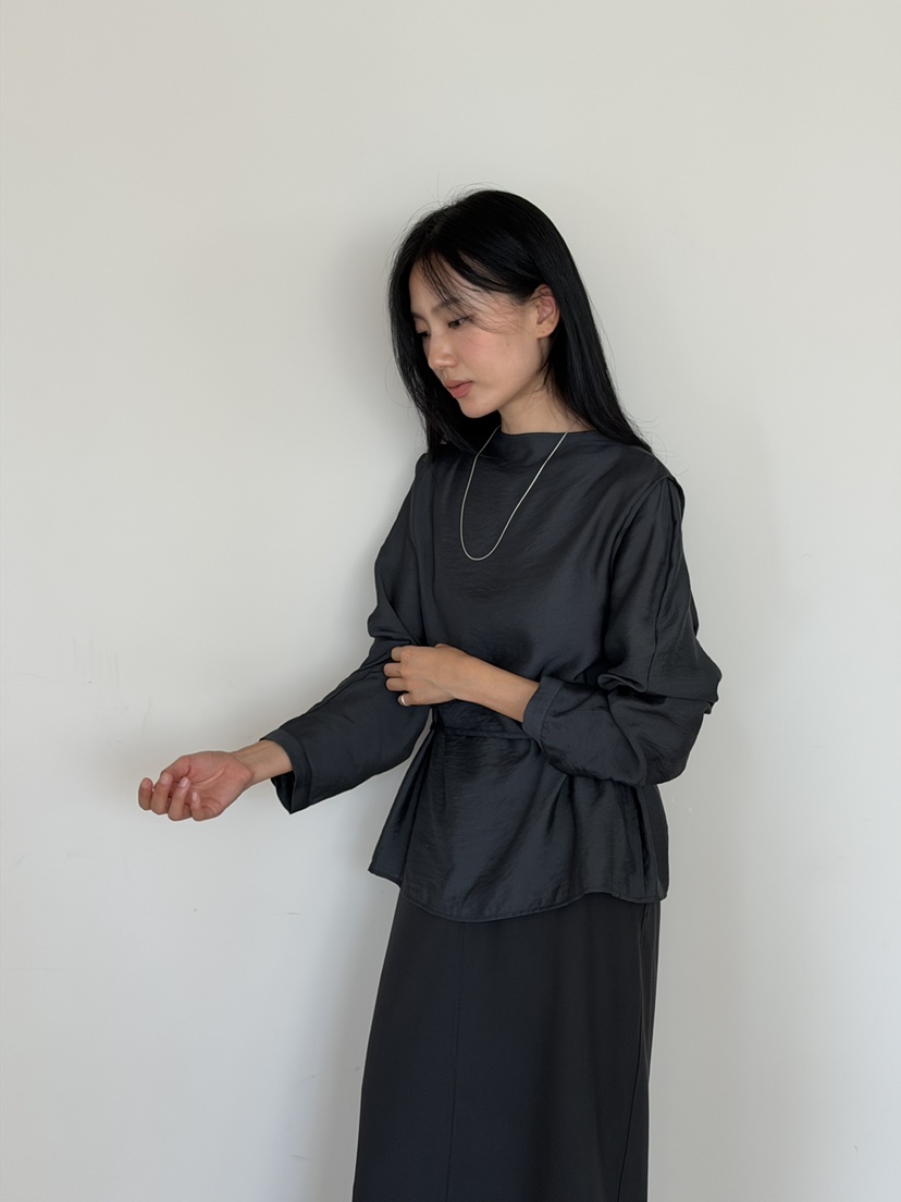 AMY GRACE-A韓國代購女士新品職業時尚人氣襯衫蕾絲衫高領AMY GRACE襯衫/蕾絲衫