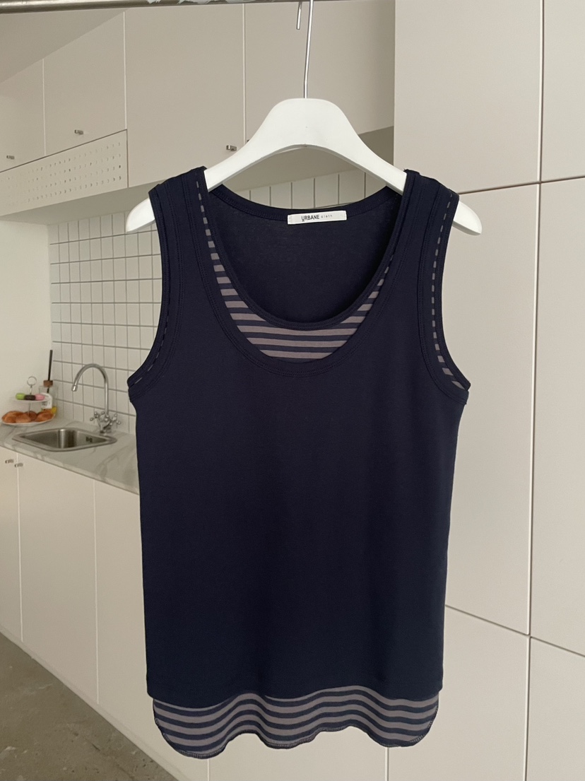URBANE cloth韓國直郵女裝新品時尚人氣職業26春夏吊帶背心URBANE cloth吊帶/背心圖色2深藍色