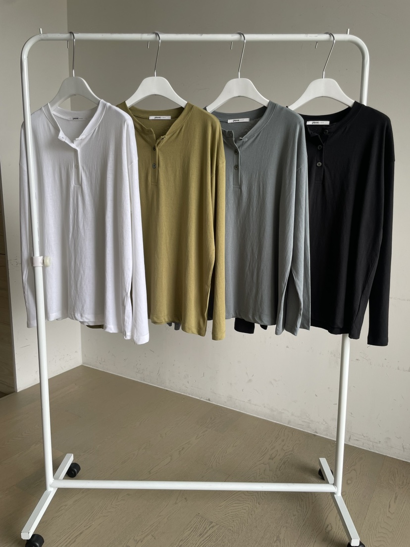 URBANE cloth東大門直郵女士新品職業時尚休閑長袖T恤紐扣URBANE cloth長袖T恤