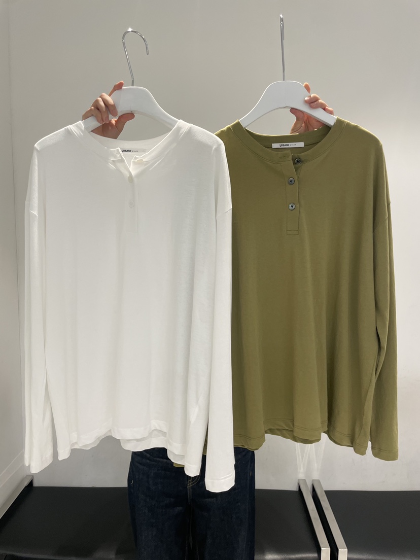 URBANE cloth東大門直郵女士新品職業時尚休閑長袖T恤紐扣URBANE cloth長袖T恤