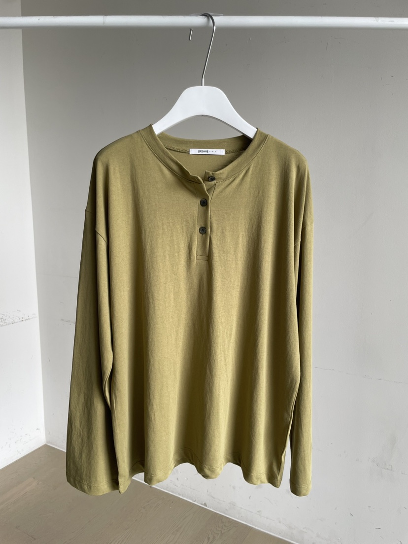 URBANE cloth東大門直郵女士新品職業時尚休閑長袖T恤紐扣URBANE cloth長袖T恤圖色2