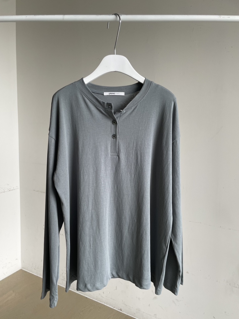 URBANE cloth東大門直郵女士新品職業時尚休閑長袖T恤紐扣URBANE cloth長袖T恤圖色3