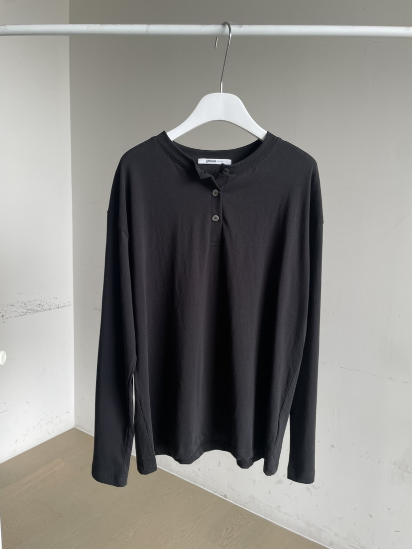 URBANE cloth東大門直郵女士新品職業時尚休閑長袖T恤紐扣URBANE cloth長袖T恤圖色4