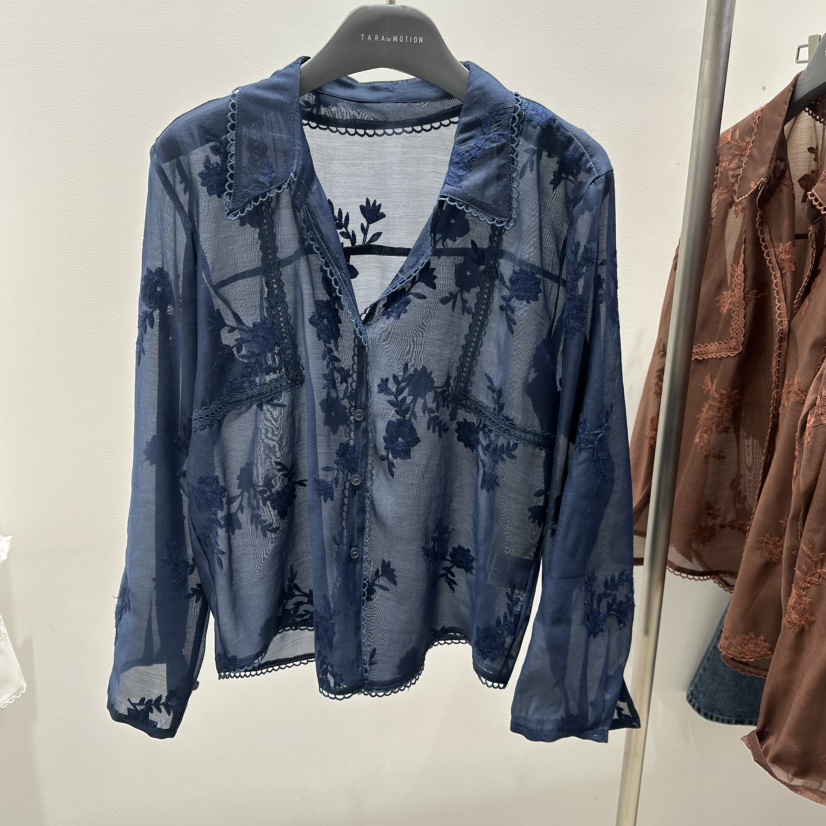 TARABY MOTION韓國代購女裝新品熱賣襯衫蕾絲衫手工刺繡TARABY MOTION襯衫/蕾絲衫圖色2