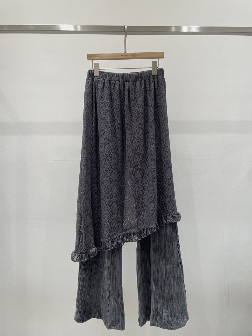 RE STYLE-Q東大門實拍女裝新款時尚休閑推薦裙褲褶裥層疊RE STYLE裙褲圖色2