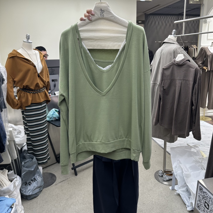 AMOEBA韓國代購26秋季新款推薦人氣時尚休閑真品衛衣V領深VAMOEBA衛衣圖色3