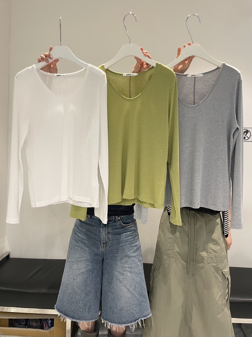 URBANE cloth東大門代購女士新品熱賣時尚推薦長袖T恤U領URBANE cloth長袖T恤