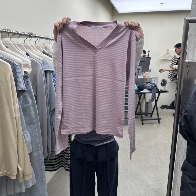 AMOEBA東大門代購女裝新款休閑推薦時尚真品職業熱賣長袖T恤AMOEBA長袖T恤圖色3