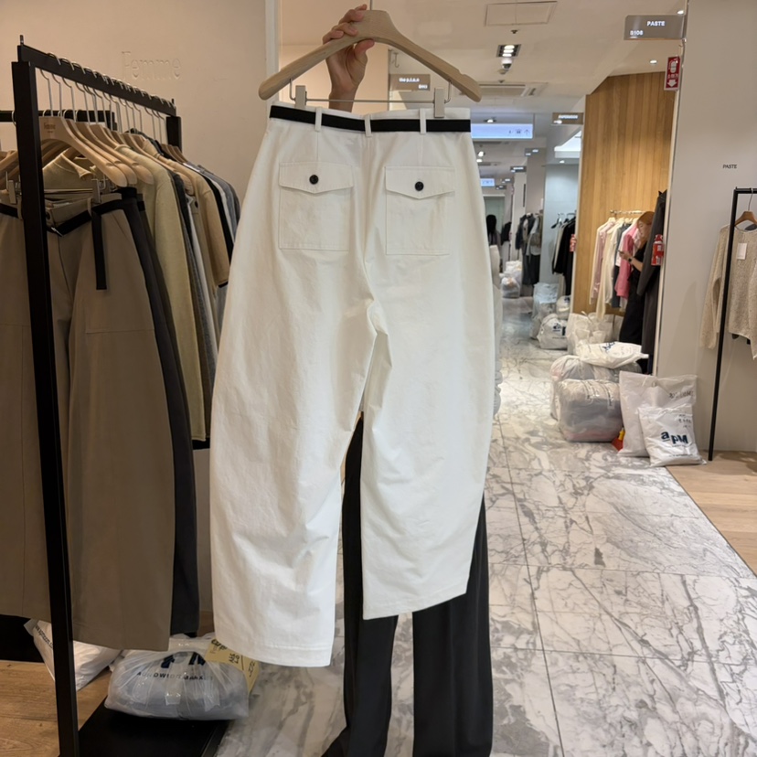 LA MAGIE FEMME東大門實拍26秋季新品推薦休閑褲含腰帶Lamagie Femme休閑褲